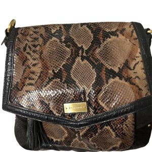 Brahmin snakeskin black leopard leather very good condition no flaws so big